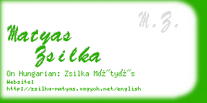 matyas zsilka business card